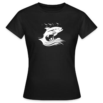 Fish Graphic - Women's T-Shirt - black - Front - AI Model Female 172 dark (172cm)