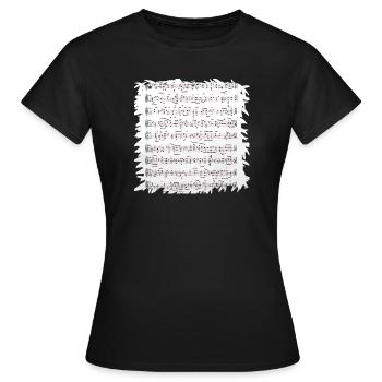Partitions en noir et blanc avec bordure - T-shirt Femme - noir - Devant - AI Model Female 172 dark (172cm)