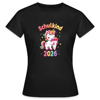 School Child 2026 School Enrollment 2026 Back to School - Women's T-Shirt - black - Front - AI Model Female 172 dark (172cm)
