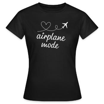 Mode Avion Heartline - T-shirt Femme - noir - Devant - AI Model Female 172 dark (172cm)