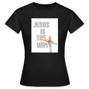 Graphique de Jésus est la Croix - T-shirt Femme - noir - Devant - AI Model Female 172 dark (172cm)