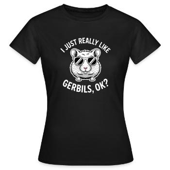 Dictons mongols des rats de course cadeau des gerbilles - T-shirt Femme - noir - Devant - AI Model Female 172 dark (172cm)