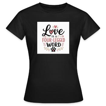 L’amour est un mot à quatre pattes - T-shirt Femme - noir - Devant - AI Model Female 172 dark (172cm)