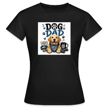 Le père du chien dessine le style patte amoureuse - T-shirt Femme - noir - Devant - AI Model Female 172 dark (172cm)