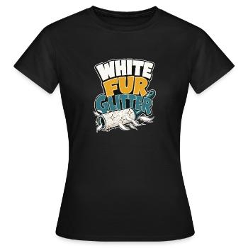 Cadeau de la maman du chien berger allemand blanc, Glit de fourrure blanche - T-shirt Femme - noir - Devant - AI Model Female 172 dark (172cm)