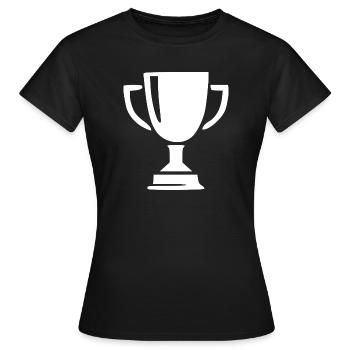 Champion de la victoire en coupe Sportif - T-shirt Femme - noir - Devant - AI Model Female 172 dark (172cm)
