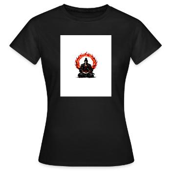 Médiation du Cercle de Flammes dans les samouraïs - T-shirt Femme - noir - Devant - AI Model Female 172 dark (172cm)