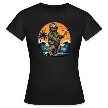 Drôle de planche de paddle SUP Stand Up paddle - T-shirt Femme - noir - Devant - AI Model Female 172 dark (172cm)