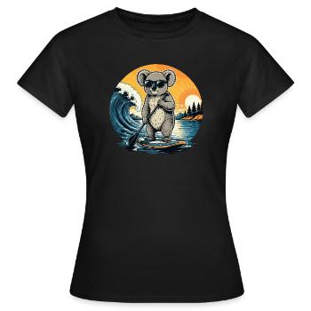 Paddleboard Koala SUP Paddleboard Stand Up paddle - T-shirt Femme - noir - Devant - AI Model Female 172 dark (172cm)