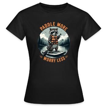 Raccoons SUP Paddleboard Board Stand Up Paddle - T-shirt Femme - noir - Devant - AI Model Female 172 dark (172cm)
