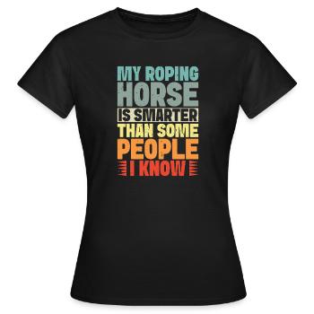 Cavalier de cheval de loisir, mon cheval, gens plus intelligents, anglais - T-shirt Femme - noir - Devant - AI Model Female 172 dark (172cm)