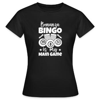 Bingo Joueur Bonanza est mon jeu Bingo - T-shirt Femme - noir - Devant - AI Model Female 172 dark (172cm)