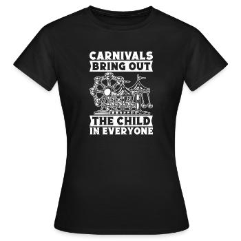 Les carnavals graphiques de cirque font ressortir l’enfant en moi - T-shirt Femme - noir - Devant - AI Model Female 172 dark (172cm)