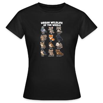 Faune urbaine adorable de la ville - T-shirt Femme - noir - Devant - AI Model Female 172 dark (172cm)