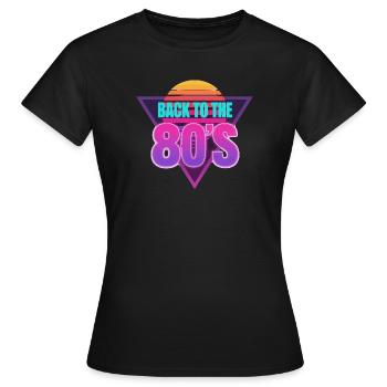 Retour aux années 80 néon - T-shirt Femme - noir - Devant - AI Model Female 172 dark (172cm)