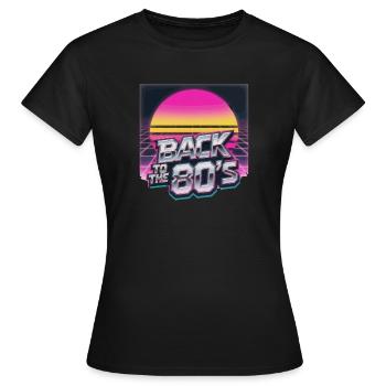 Le Retour du soleil néon des années 80 - T-shirt Femme - noir - Devant - AI Model Female 172 dark (172cm)