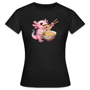 Ramen Axolotl - T-shirt Femme - noir - Devant - AI Model Female 172 dark (172cm)