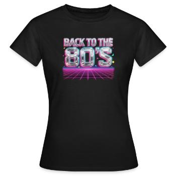 Retour à la grille néon des années 80 - T-shirt Femme - noir - Devant - AI Model Female 172 dark (172cm)