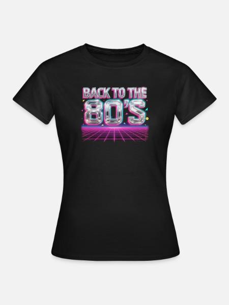 Back to the 80s Neon Grid - Frauen T-Shirt - Schwarz