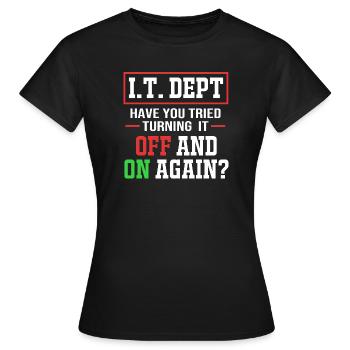 Assistance technique - T-shirt Femme - noir - Devant - AI Model Female 172 dark (172cm)