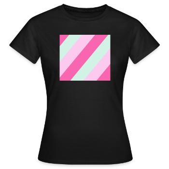 Cascade de bandes diagonales pastel - T-shirt Femme - noir - Devant - AI Model Female 172 dark (172cm)