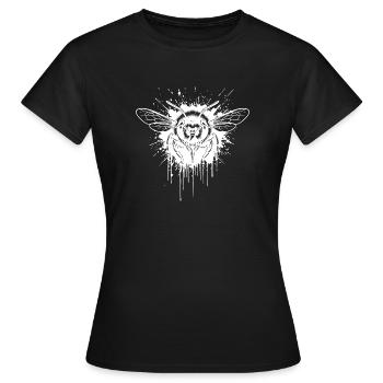 Guêpe Trash White - Wasp Tattoo Art - T-shirt Femme - noir - Devant - AI Model Female 172 dark (172cm)