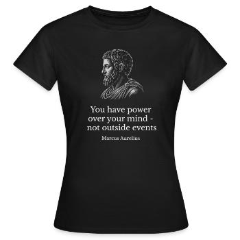 Mentalité stoïcienne de Marc Aurèle - T-shirt Femme - noir - Devant - AI Model Female 172 dark (172cm)