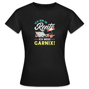 In Rente Gar Nix Liegestuhl - Frauen T-Shirt - Schwarz - Vorne - AI Model Female 172 dark (172cm)