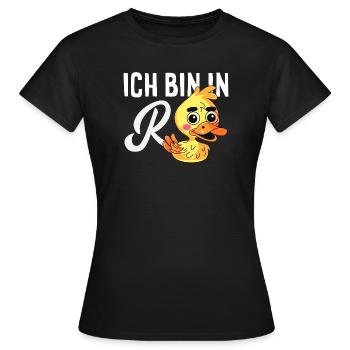 In Rente Ente Ruhestand - Frauen T-Shirt - Schwarz - Vorne - AI Model Female 172 dark (172cm)