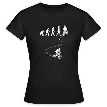 Évolution du vélo - T-shirt Femme - noir - Devant - AI Model Female 172 dark (172cm)