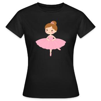 Petite ballerine en tutu rose – Décoration de danse - T-shirt Femme - noir - Devant - AI Model Female 172 dark (172cm)