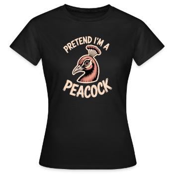 Paroles du paon Oiseau Paon Drôle de cadeau de paon - T-shirt Femme - noir - Devant - AI Model Female 172 dark (172cm)