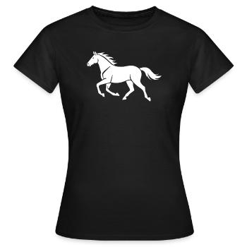 Cavalier cadeau silhouette de cheval blanc - T-shirt Femme - noir - Devant - AI Model Female 172 dark (172cm)