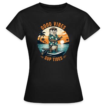 SUP Paddleboard Board Stand Up paddle Supboard - T-shirt Femme - noir - Devant - AI Model Female 172 dark (172cm)