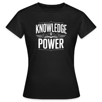 LA CONNAISSANCE, C’EST LE POUVOIR - T-shirt Femme - noir - Devant - AI Model Female 172 dark (172cm)
