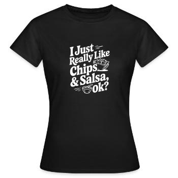J’aime juste vraiment les chips et la salsa, d’accord ? - T-shirt Femme - noir - Devant - AI Model Female 172 dark (172cm)