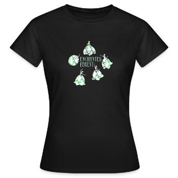 Forêt enchantée – Muguet-de-Vallée dansante - T-shirt Femme - noir - Devant - AI Model Female 172 dark (172cm)