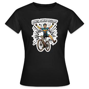 Vélos Sweat & Glory Gravel Cycling Pop Art - T-shirt Femme - noir - Devant - AI Model Female 172 dark (172cm)