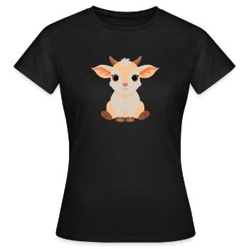 Petit Chèvre Mignon - T-shirt Femme - noir - Devant - AI Model Female 172 dark (172cm)