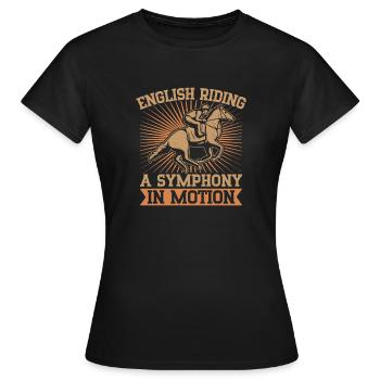 Cavalier de Cavalier de Cavalier SYmphony In Motion Anglais - T-shirt Femme - noir - Devant - AI Model Female 172 dark (172cm)