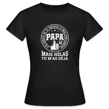 Meilleur Cadeau Papa Drôle Fête Des Pères - T-shirt Femme - noir - Devant - AI Model Female 172 dark (172cm)