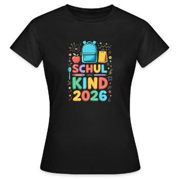 Scolaire 2026 Inscription scolaire 2026 Retour à l’école - T-shirt Femme - noir - Devant - AI Model Female 172 dark (172cm)