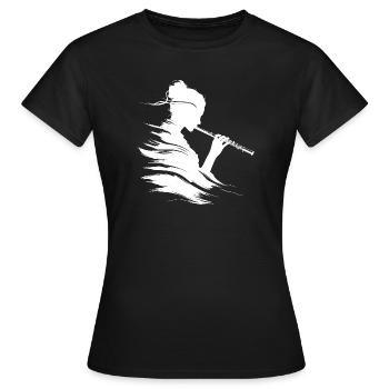 Flûtiste dessinateur - T-shirt Femme - noir - Devant - AI Model Female 172 dark (172cm)