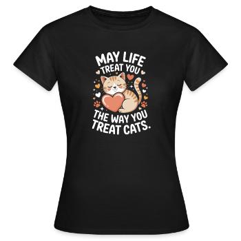 Chat peut te gâter Chats Maman de chat Chats - T-shirt Femme - noir - Devant - AI Model Female 172 dark (172cm)