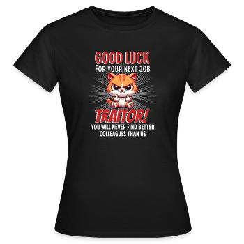 Drôle d’adieu collègue - T-shirt Femme - noir - Devant - AI Model Female 172 dark (172cm)