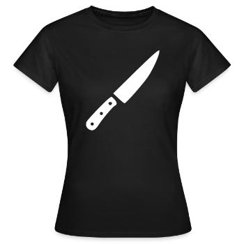 Couteau, Cuisinière de cuisine, Cuisine de cuisine, Cuisine - T-shirt Femme - noir - Devant - AI Model Female 172 dark (172cm)