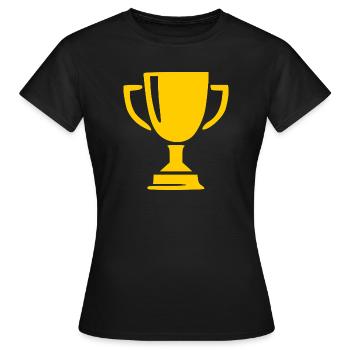Champion de la victoire en coupe Sportif - T-shirt Femme - noir - Devant - AI Model Female 172 dark (172cm)