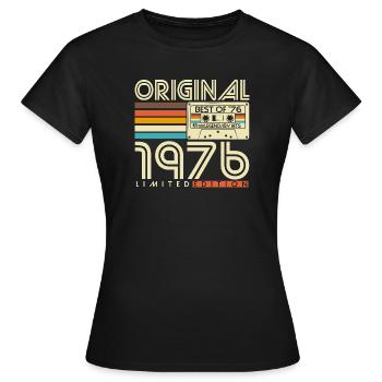 Original 1976 Jahrgang Vintage Geburtstag Geschenk - Frauen T-Shirt - Schwarz - Vorne - AI Model Female 172 dark (172cm)