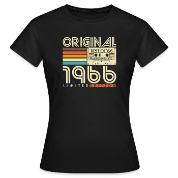 Cadeau vintage rétro vintage d’anniversaire 1966 - T-shirt Femme - noir - Devant - AI Model Female 172 dark (172cm)