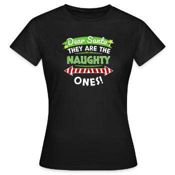 Cher T-shirt du Père Noël Vilain - T-shirt Femme - noir - Devant - AI Model Female 172 dark (172cm)
